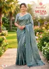 Meera Vol 7 By Kashvi Brasso Doby Border Zari Printed Sarees